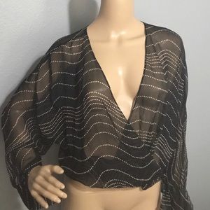 Sheer side buckle blouse